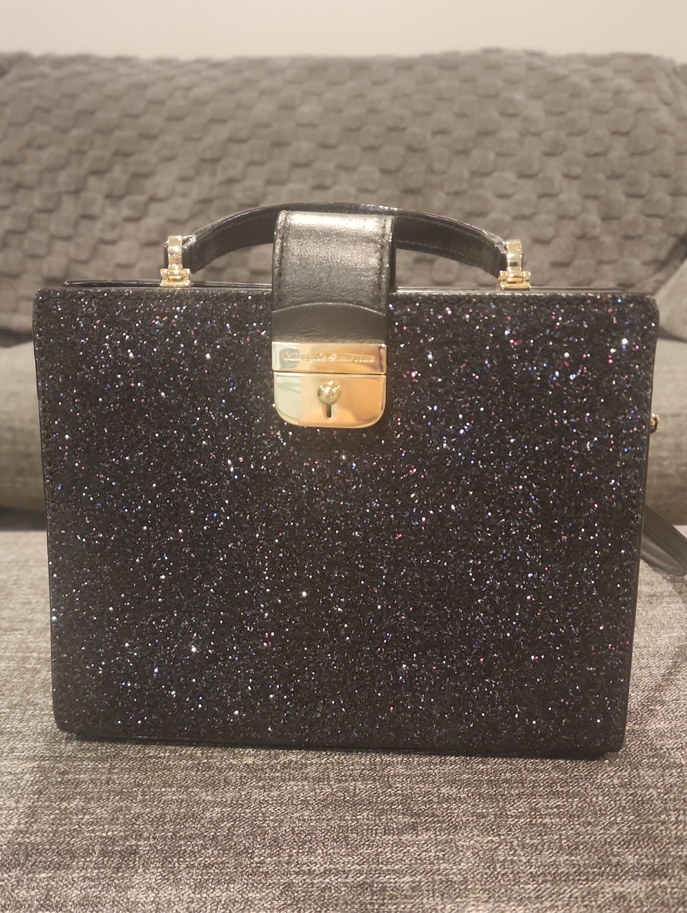 Kate Spade Black/Pink/Purple Glitter Bag